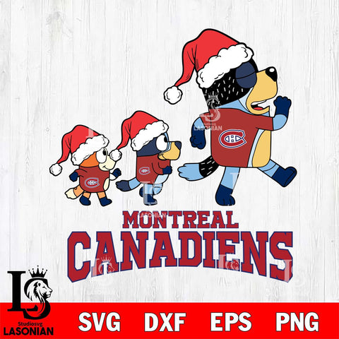 Montreal Canadiens Bluey Family Christmas Svg Eps Dxf Png File, Digital Download