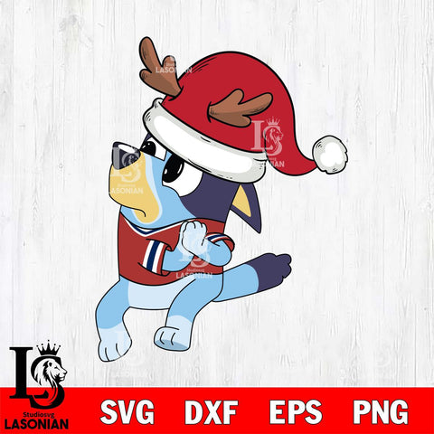 Montreal Canadiens Bluey Santa Claus Christmas Svg Eps Dxf Png File, Digital Download, Instant Download