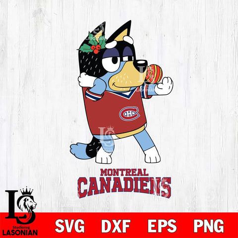 Montreal Canadiens Christmas Bluey Bandit Heeler Svg, Christmas Svg , NHL svg , Digital Download, dxf eps png pdf file