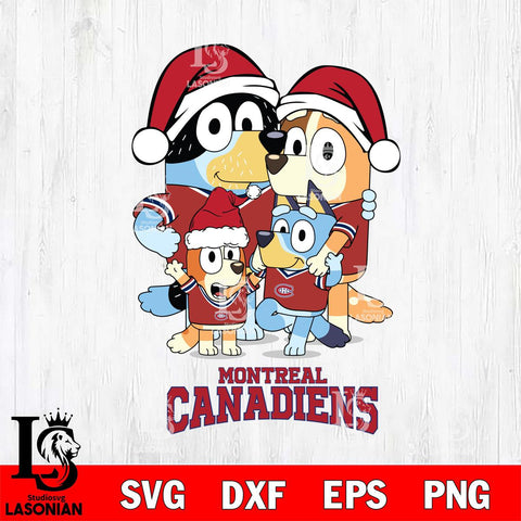 Montreal Canadiens Christmas Bluey Family Sport Svg, Christmas Svg , NHL svg , Digital Download, dxf eps png pdf file