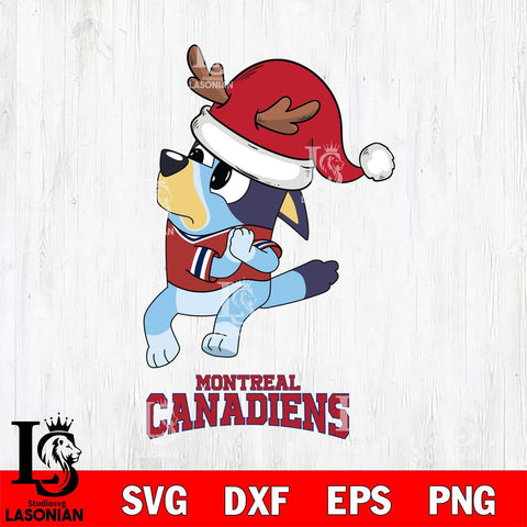 Montreal Canadiens Christmas Bluey Santa Claus Svg, Christmas Svg , NHL svg , Digital Download, dxf eps png pdf file