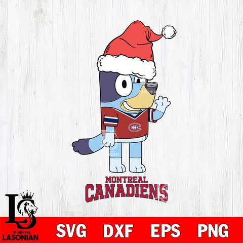 Montreal Canadiens Christmas Bluey Say Hi Svg, Christmas Svg , NHL svg , Digital Download, dxf eps png pdf file