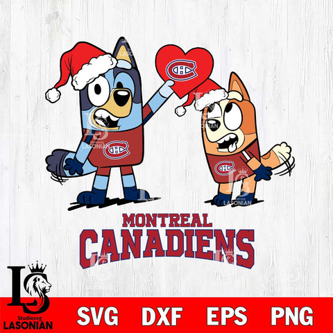 Montreal Canadiens Love Bluey Christmas Svg Eps Dxf Png File, Digital Download