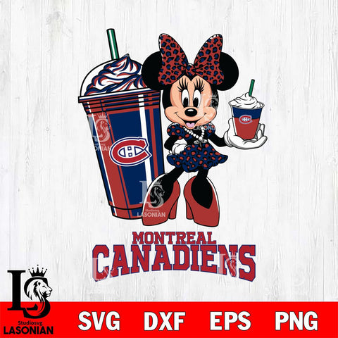 Montreal Canadiens Minnie Mouse Fan And Coffee Svg Eps Dxf Png File, Digital Download, Instant Download