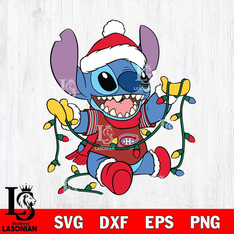 Montreal Canadiens Stitch Christmas Lights Svg Eps Dxf Png File, Digital Download, Instant Download