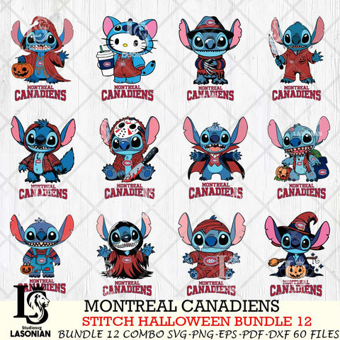 Montreal Canadiens Stitch Horror Bundle 12 SVG Svg Eps Dxf Png File,Bundle NHL svg, Digital Download, Instant Download