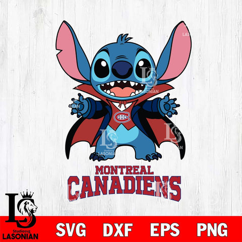 Montreal Canadiens Stitch Vampire halloween Svg Eps Dxf Png File, NHL svg, Digital Download, Instant Download