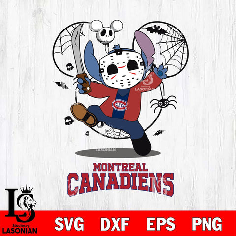 Montreal Canadiens Stitch jason voorhees Halloween Svg Eps Dxf Png File, Digital Download, Instant Download