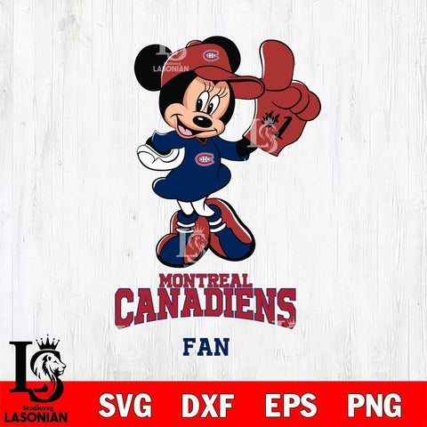 Montreal Canadiens #1 Fan Minnie Mouse Svg Eps Dxf Png File, Digital Download, Instant Download