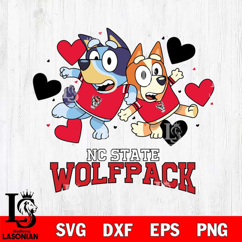 NC State Wolfpack Bluey & Bingo 10 Svg Eps Dxf Png File, NCAA svg, Digital Download, Instant Download