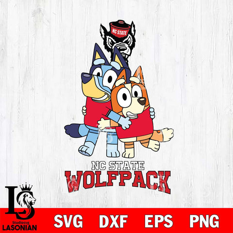 NC State Wolfpack Bluey & Bingo 3 Svg Eps Dxf Png File, NCAA svg, Digital Download, Instant Download