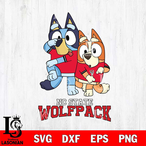 NC State Wolfpack Bluey & Bingo Svg Eps Dxf Png File, NCAA svg, Digital Download, Instant Download