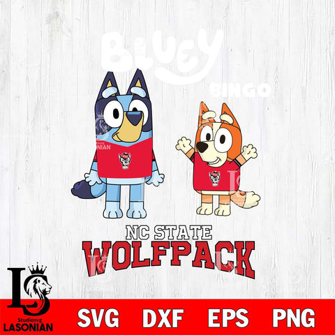 NC State Wolfpack Bluey & Bingo 4 Svg Eps Dxf Png File, NCAA svg, Digital Download, Instant Download