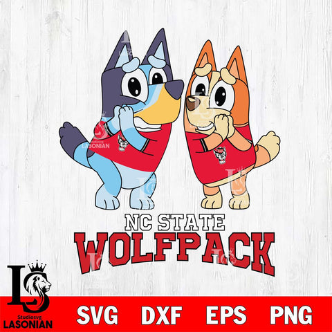 NC State Wolfpack Bluey & Bingo 5 Svg Eps Dxf Png File, NCAA svg, Digital Download, Instant Download