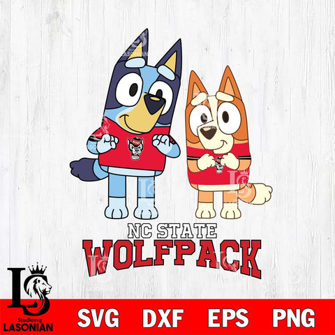 NC State Wolfpack Bluey & Bingo 6 Svg Eps Dxf Png File, NCAA svg, Digital Download, Instant Download