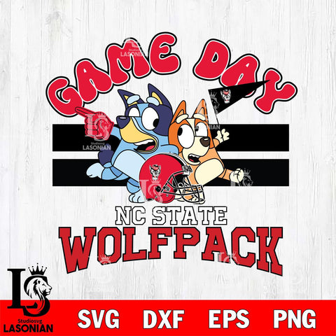 NC State Wolfpack Bluey & Bingo 9 Svg Eps Dxf Png File, NCAA svg, Digital Download, Instant Download