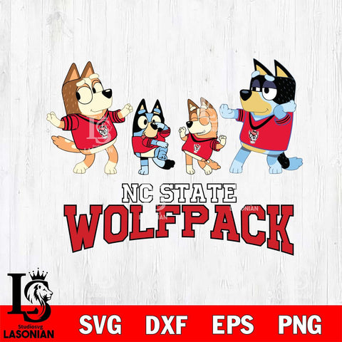 NC State Wolfpack Bluey Dance Squats Svg Eps Dxf Png File, Digital Download, Instant Download