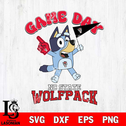 NC State Wolfpack Bluey Game Day Svg Eps Dxf Png File, Digital Download, Instant Download