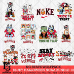 NC State Wolfpack Bluey Halloween NCAA 12 SVG Eps Dxf Png File, Bundle NCAA svg, Digital Download, Instant Download