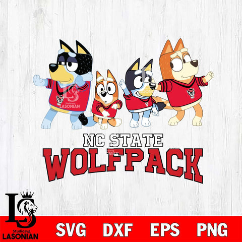 NC State Wolfpack Bluey Mode Dance Squats Svg Eps Dxf Png File, Digital Download, Instant Download