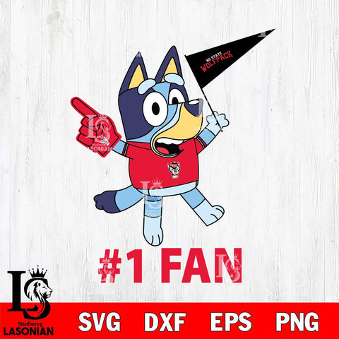 NC State Wolfpack Bluey #1 Fan Svg Eps Dxf Png File,NCAA Svg Files,Bluey svg ,Digital Download ,Instant Download, Cricut File