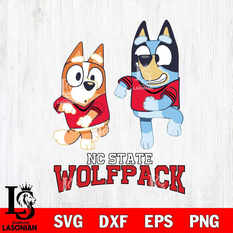 NC State Wolfpack Bluey with Chilli Dance Svg Eps Dxf Png File, Digital Download, Instant Download