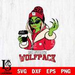 NC State Wolfpack Boujee Grinch Girls Christmas Cut Files Cricut, Svg Dxf Eps Png file, Digital download , Silhouette