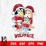 NC State Wolfpack Christmas Bluey Family Sport Cut Files,Bluey Cricut,Christmas Svg , Bluey svg , Digital Download, dxf eps png pdf file