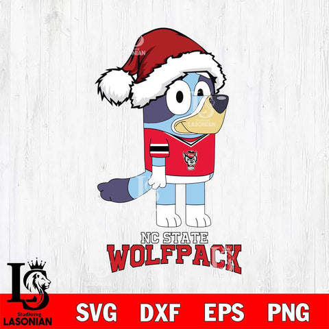 NC State Wolfpack Christmas Bluey Hat Cut Files,Bluey Cricut,Christmas Svg , Bluey svg , Digital Download, dxf eps png pdf file