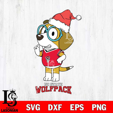 NC State Wolfpack Christmas Bluey Honey Sport Cut Files,Bluey Cricut,Christmas Svg , Bluey svg , Digital Download, dxf eps png pdf file