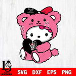 NC State Wolfpack Cute Hello Kitty 3 Svg Eps Dxf Png File, Digital Download, Instant Download