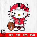 NC State Wolfpack Cute Hello Kitty Football 3 Svg Eps Dxf Png File, NCAA svg, Digital Download, Instant Download