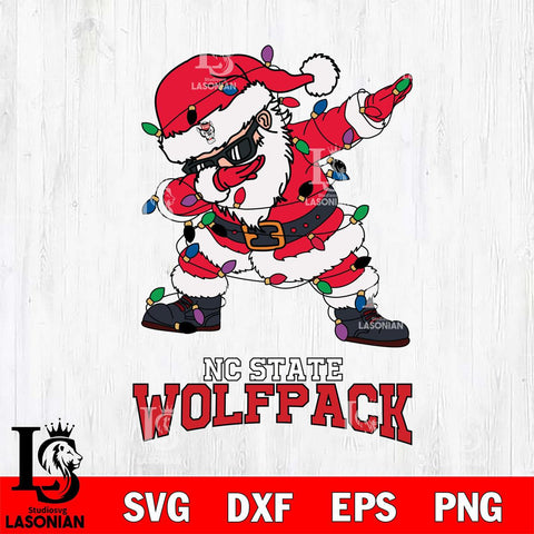 NC State Wolfpack Dabbing Santa Claus Ugly Christmas Svg dxf eps png pdf file,NCAA svg,Digital Download,Cricut file