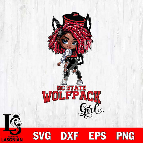 NC State Wolfpack Fan Girl Svg Eps Dxf Png File, Digital Download, Instant Download