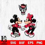 NC State Wolfpack Fan Minnie And Mickey Love Svg Eps Dxf Png File, Digital Download, Instant Download