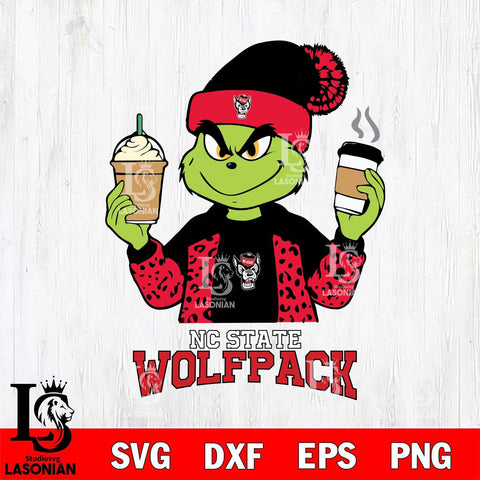 NC State Wolfpack Grinch 2 coffee Svg Eps Dxf Png File, Digital Download, Instant Download