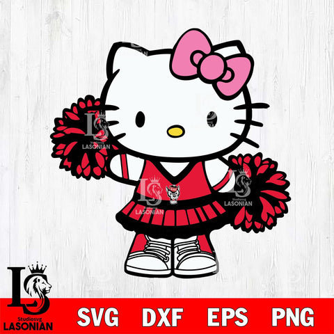 NC State Wolfpack Hello Kitty Cheerleader 11 Svg Eps Dxf Png File, Digital Download, Instant Download