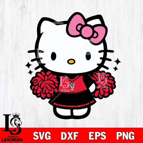 NC State Wolfpack Hello Kitty Cheerleader Svg Eps Dxf Png File, Digital Download, Instant Download