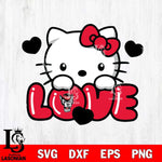 NC State Wolfpack Hello Kitty Love Svg Eps Dxf Png File, Digital Download, Instant Download