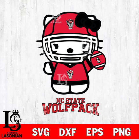 NC State Wolfpack Hello Kitty NCAA 1 Svg Eps Dxf Png File, Digital Download, Instant Download