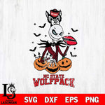 NC State Wolfpack Jack Skellington 2 halloween Svg Eps Dxf Png File, NCAA svg, Digital Download, Instant Download