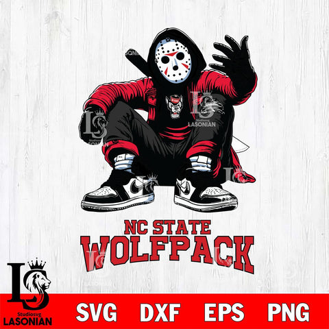 NC State Wolfpack Jason Voorhees Halloween SVG Svg Eps Dxf Png File, Digital Download, Instant Download