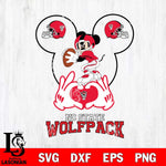 NC State Wolfpack Mickey Heart Rugby Svg Eps Dxf Png File, Digital Download ,Instant Download, Cricut File