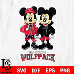 NC State Wolfpack Mickey Minnie Mouse Football Svg Eps Dxf Png File, NCAA svg , File Cut , Digital Download , Instant Download, Cut Svg Files