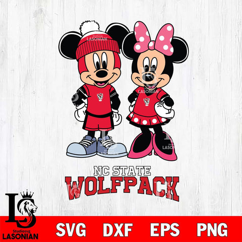 NC State Wolfpack Mickey Minnie Mouse Pink Svg Eps Dxf Png File, NCAA svg , File Cut , Digital Download , Instant Download, Cut Svg Files