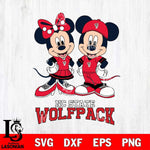 NC State Wolfpack Mickey Minnie Mouse rugby ball Svg Eps Dxf Png File, NCAA svg , File Cut , Digital Download , Instant Download, Cut Svg Files