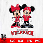 NC State Wolfpack Mickey Minnie Rugby ball Svg Eps Dxf Png File, NCAA svg , File Cut , Digital Download , Instant Download, Cut Svg Files