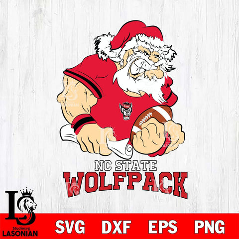 NC State Wolfpack Santa Claus Angry Svg dxf eps png pdf file,NCAA svg,Digital Download,Cricut file