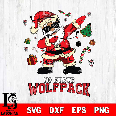 NC State Wolfpack Santa Claus Football Svg dxf eps png pdf file,NCAA svg,Digital Download,Cricut file