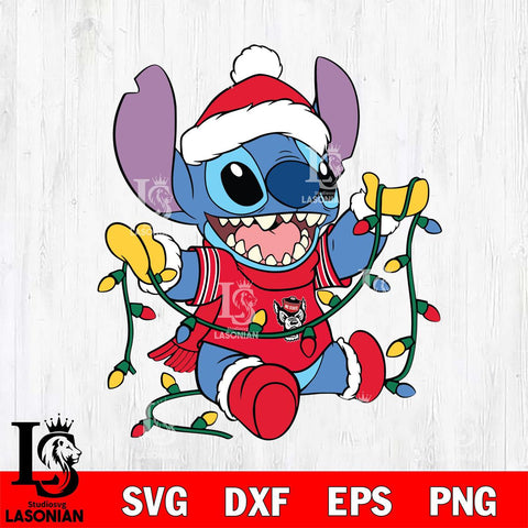 NC State Wolfpack Stitch Christmas Lights Svg Eps Dxf Png File, Digital Download, Instant Download